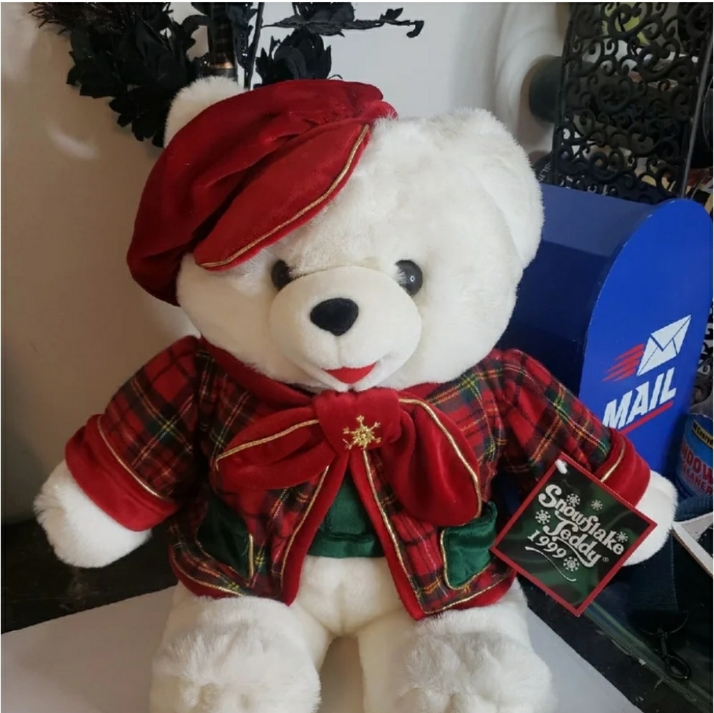 Snowflake Teddy Plush 1999 Christmas Holiday